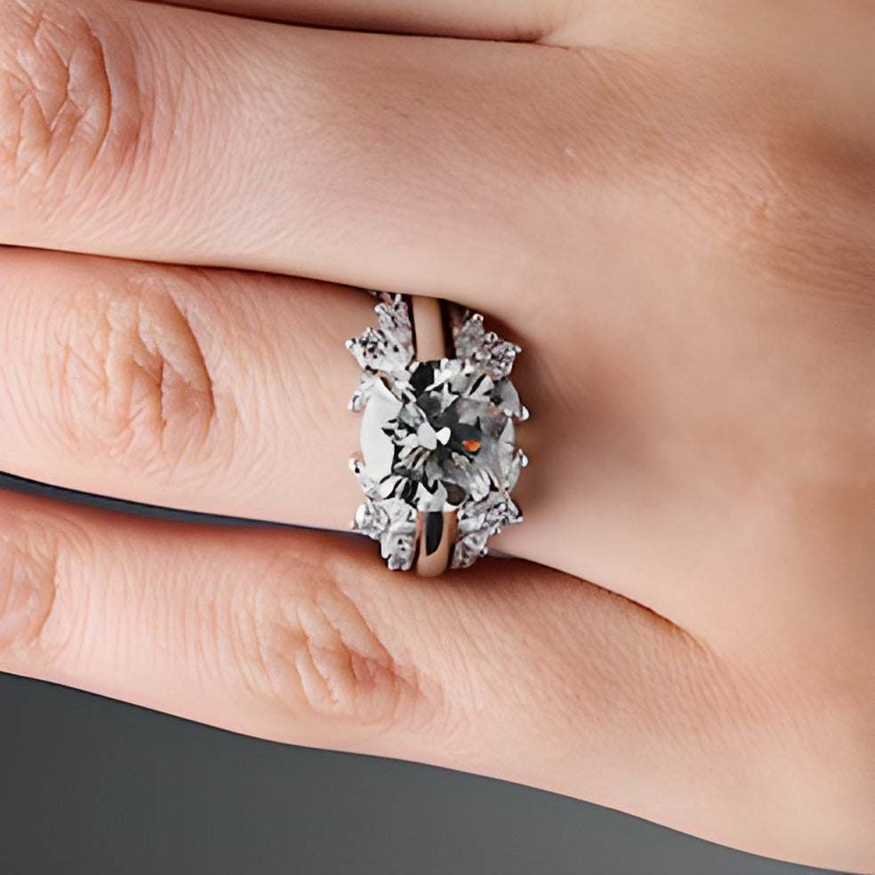 1.25 CT. Gesamtgewicht Labordiamant-Ring im Marquise-Schliff in 14K Weißgold (F/VS2)