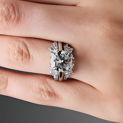 1.25 CT. Gesamtgewicht Labordiamant-Ring im Marquise-Schliff in 14K Weißgold (F/VS2)