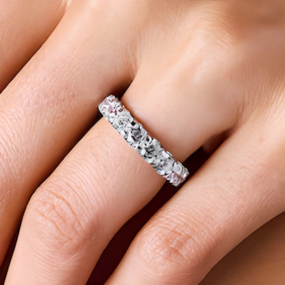 2.0 ct. Gesamtgewicht Labordiamant Memoire-Ring mit neun Steinen in 14K Weißgold (F/VS2)