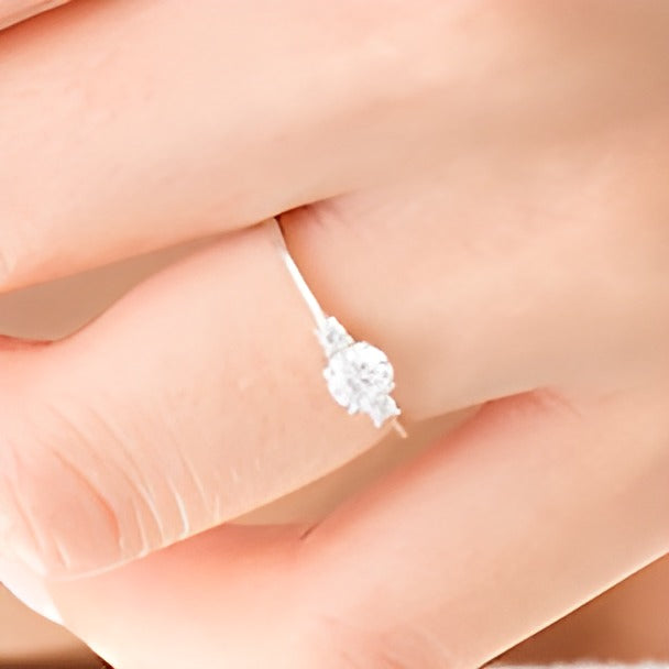 0,5 ct. Gesamtgewicht Diamant Dreistein-Verlobungsring in 14K Weißgold