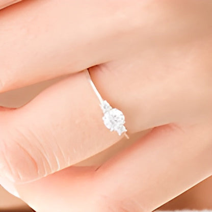 0,5 ct. Gesamtgewicht Diamant Dreistein-Verlobungsring in 14K Weißgold