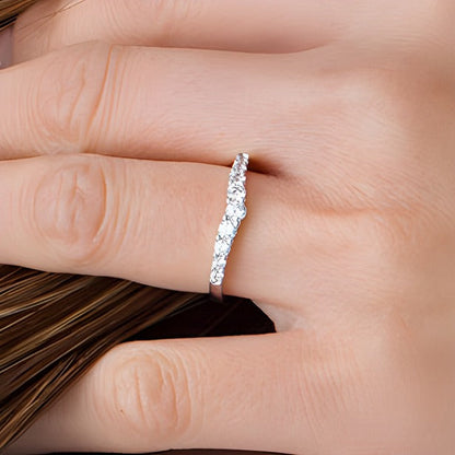 0.38 ct. Gesamtgewicht Diamant Memoire-Ring Contour in 14K Weißgold