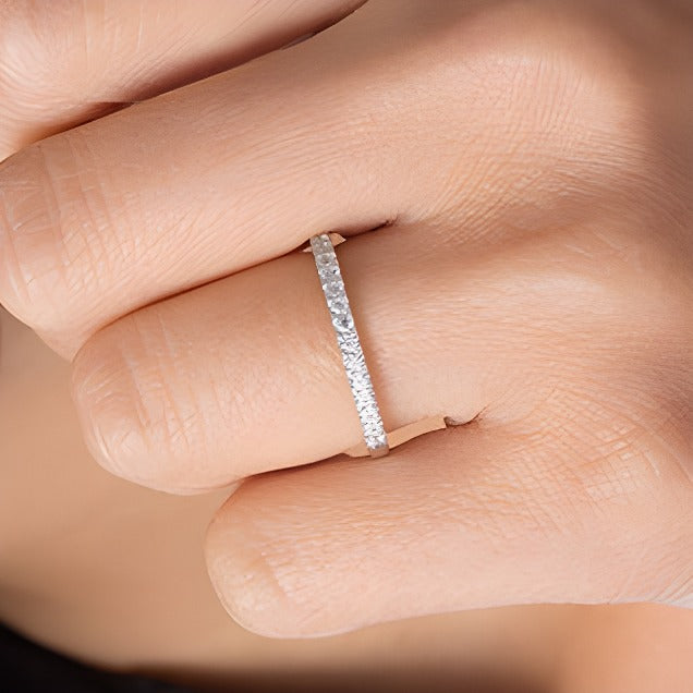 0.33 ct. Gesamtgewicht Diamant Ehering in 10K Weißgold