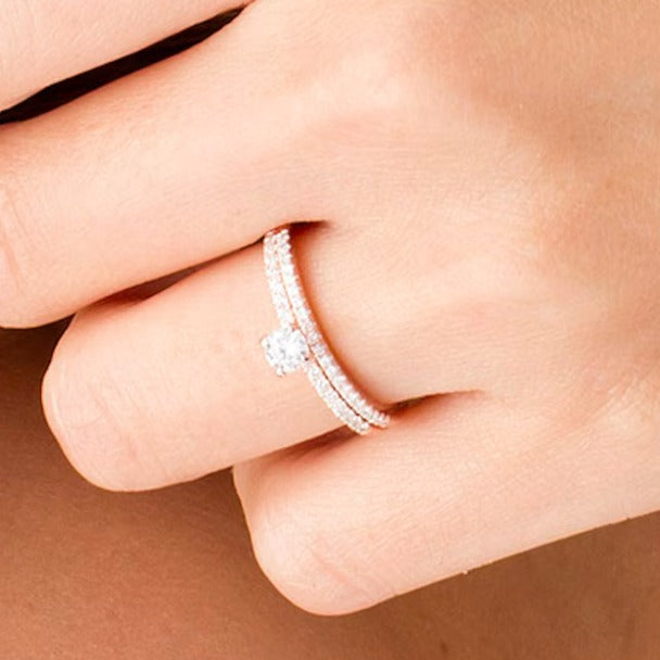 0.5 ct. Gesamtgewicht Diamant Brautset in 10K Roségold