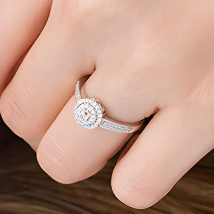 0.2 CT. Gesamtgewicht Diamant Freundschaftsring mit doppeltem Rahmen aus Sterlingsilber