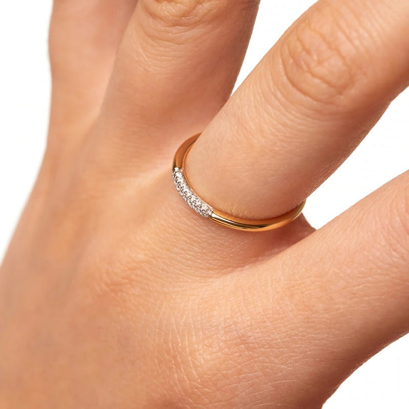PDPAOLA™ bei Zales 0,1 ct. Gesamtgewicht Labordiamant schmaler Ring in 18K Gelbgold