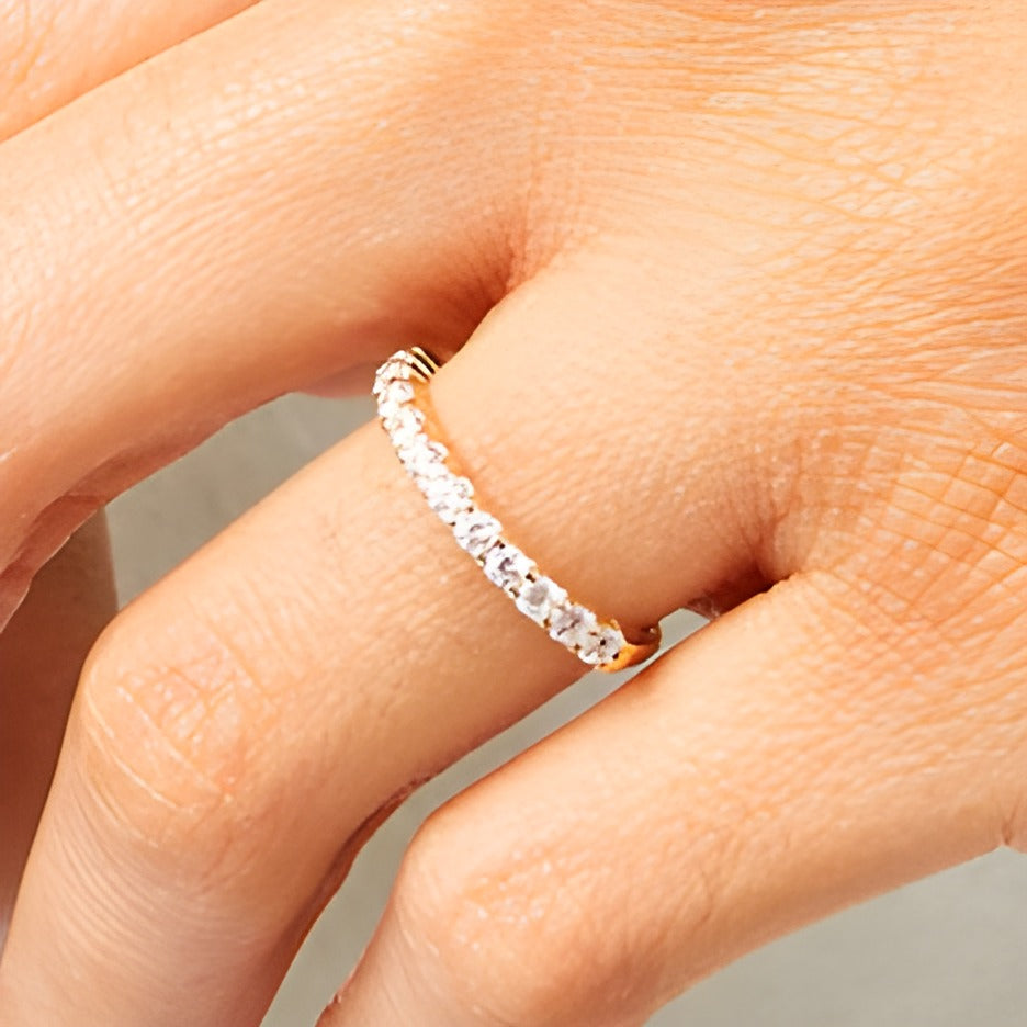Memoire-Ring mit Diamanten 0.5 ct. Gesamtgewicht in 14K Gelbgold