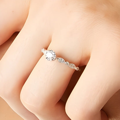 0,33 ct. Gesamtgewicht Diamant-Verlobungsring im Vintage-Stil in 14K Weißgold