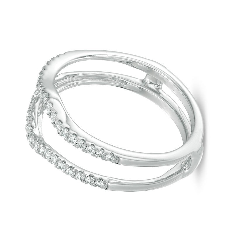 0.25 ct. Gesamtgewicht Diamant Solitär-Enhancer mit Kontur in 14K Weißgold