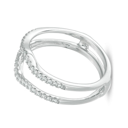 0.25 ct. Gesamtgewicht Diamant Solitär-Enhancer mit Kontur in 14K Weißgold