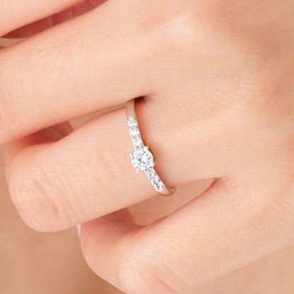 0.33 ct. Gesamtgewicht Diamant-Verlobungsring in 10K Weißgold