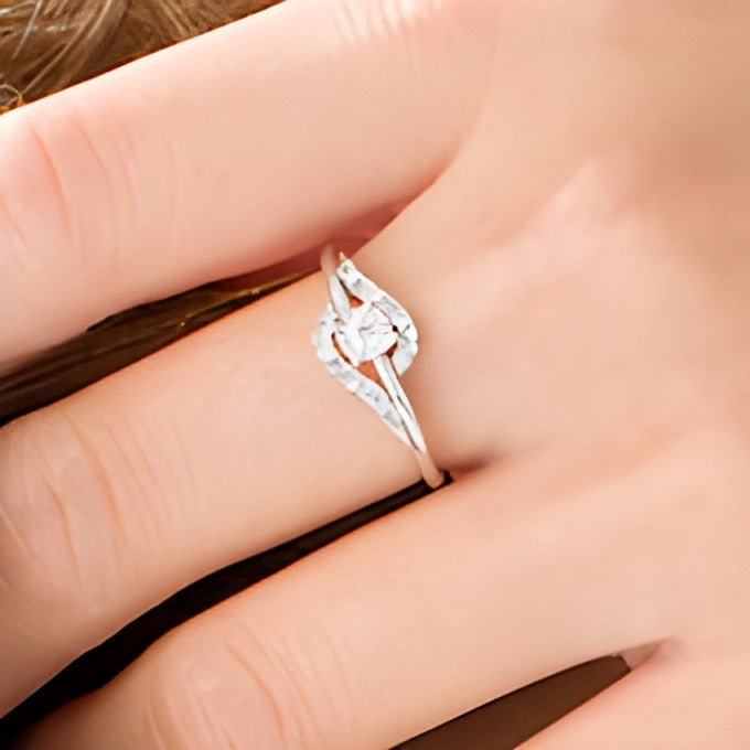 0,2 ct. Gesamtgewicht Diamant Bypass Freundschaftsring in 10K Weißgold