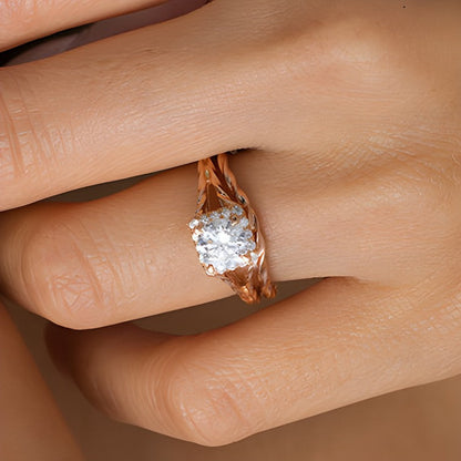 1,17 ct. Gesamtgewicht Diamant Brautset mit quadratischem Rahmen und Twist-Rope-Design in 14K Roségold