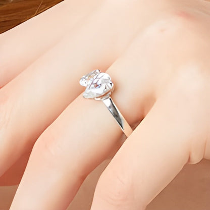 1,5 ct. Gesamtgewicht Toi-et-Moi-Verlobungsring mit tropfenförmigen Diamanten in 14K Weißgold