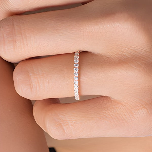0.33 ct. Gesamtgewicht Diamant-Ehering in 10K Roségold
