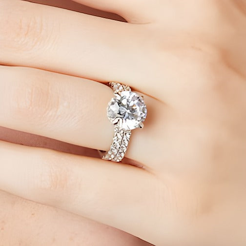 5.25 CT. Gesamtgewicht Labordiamant Brautset in 14K Weißgold (I/SI2)