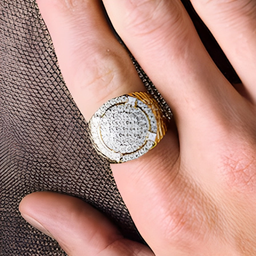 1,75 ct. Gesamtgewicht Damen-Ring mit Labordiamanten und Diamanten im Square- und Rundschliff in 10K Gelbgold (F/VS2)