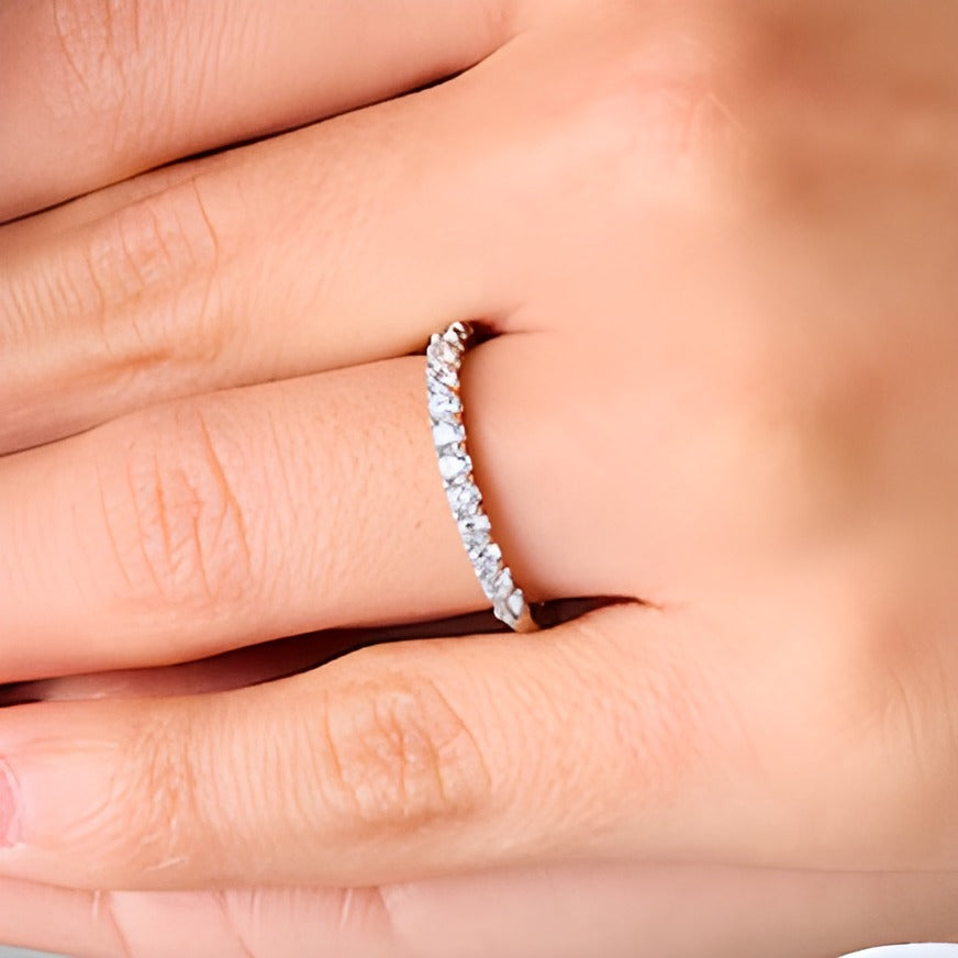 0,38 ct. Gesamtgewicht Labordiamant-Ring in 14K Weißgold (F/SI2)