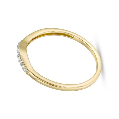 Memoire-Ring im Vintage-Stil mit Diamant-Besatz und Konturform in 10K Gelbgold