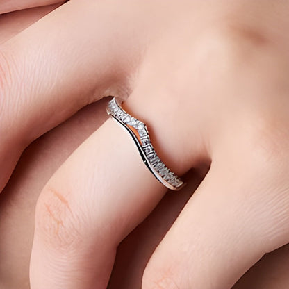 0,17 ct. Gesamtgewicht Labordiamant Konturring in 14K Weißgold (F/VS2)