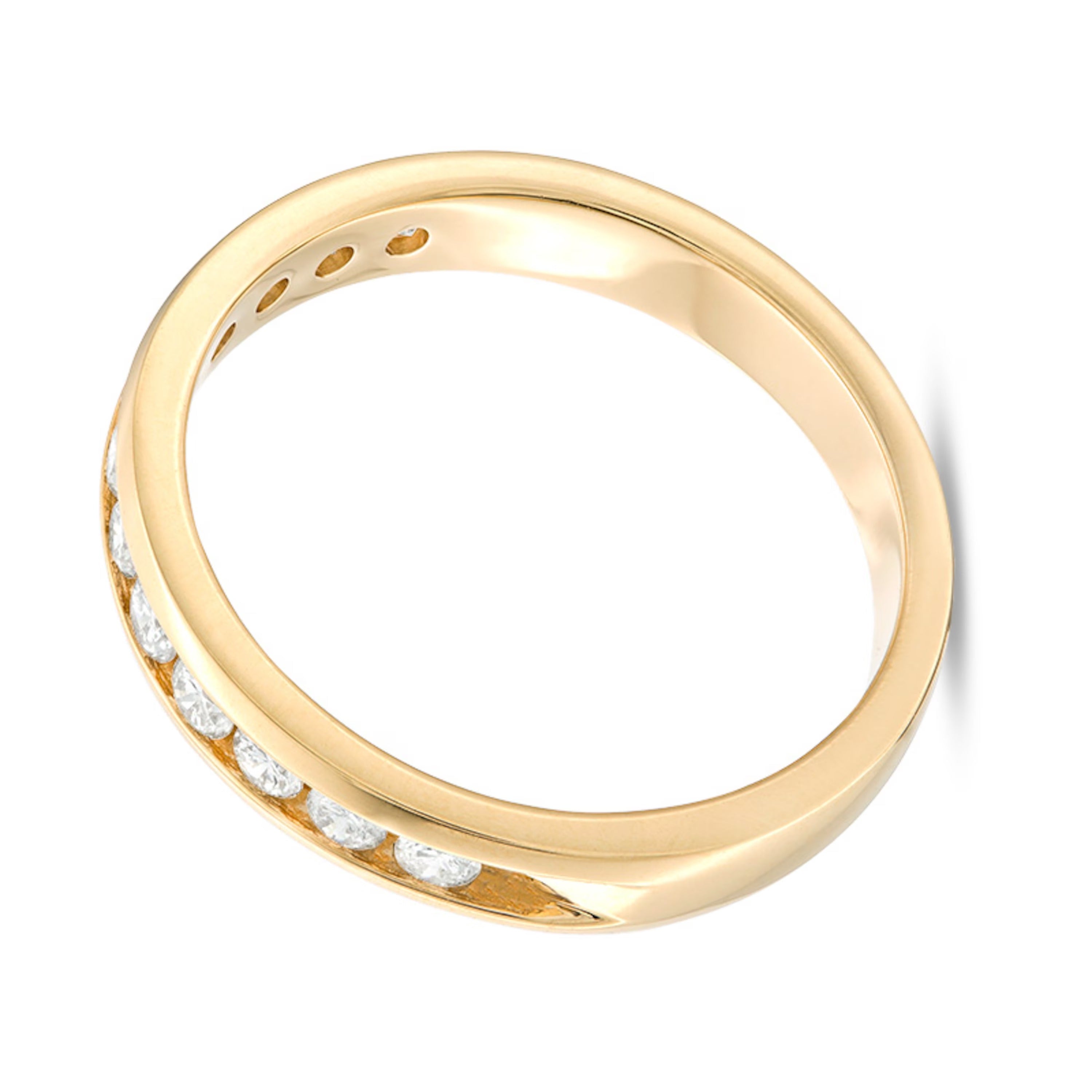 0.5 ct. Gesamtgewicht Diamant-Ring kanalgefasst in 14K Gelbgold