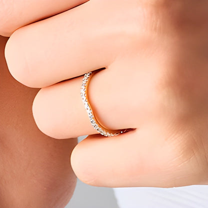 0.25 ct. Gesamtgewicht Labordiamant Ehering aus 14K Gelbgold (F/SI2)