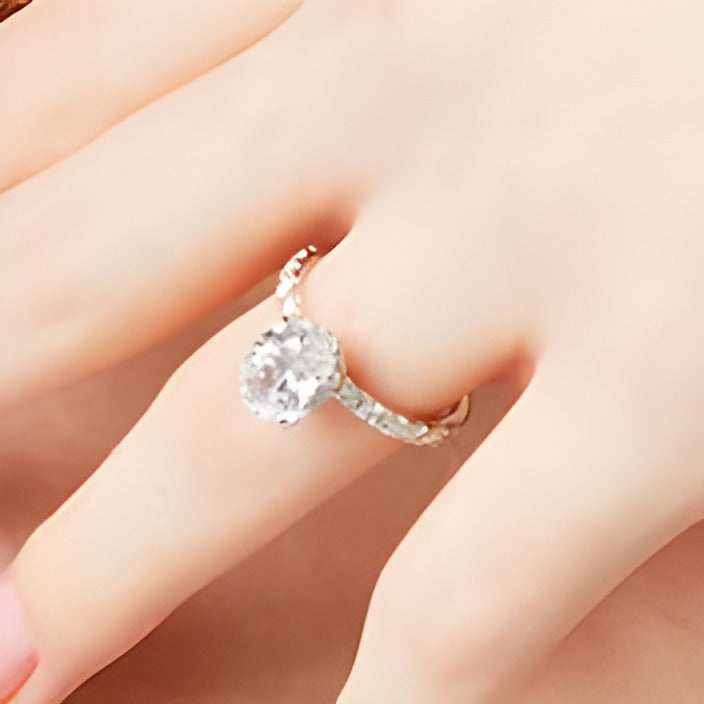 2.75 CT. Gesamtgewicht Solitär mit seitlichem Besatz Verlobungsring mit ovalem Labordiamant in Platin (F/VS2)
