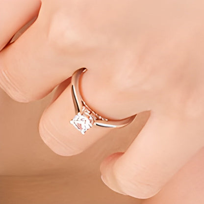 Verlobungsring für Damen mit weißen runden Diamanten in 14K Gold Two-Tone (F/I1, 0,75 ct. Gesamtgewicht)
