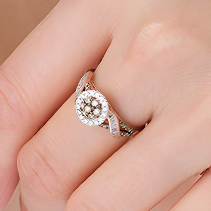 0,5 ct. Gesamtgewicht Champagner und weißer Komposit-Diamant Bypass Ring in 10K Roségold