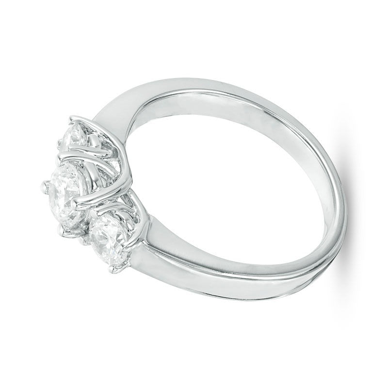 1.0 ct. Gesamtgewicht Diamant Dreistein-Verlobungsring in 14K Weißgold