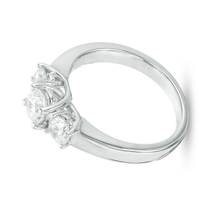 1.0 ct. Gesamtgewicht Diamant Dreistein-Verlobungsring in 14K Weißgold