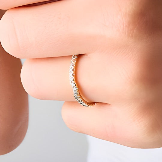 0.25 CT. Gesamtgewicht Labordiamant Contour-Ring in 14K Gelbgold (F/SI2)