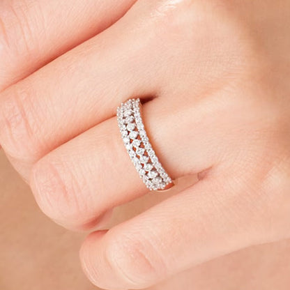 0,5 ct. Gesamtgewicht Diamant mehrreihiger Ring in 10K Roségold
