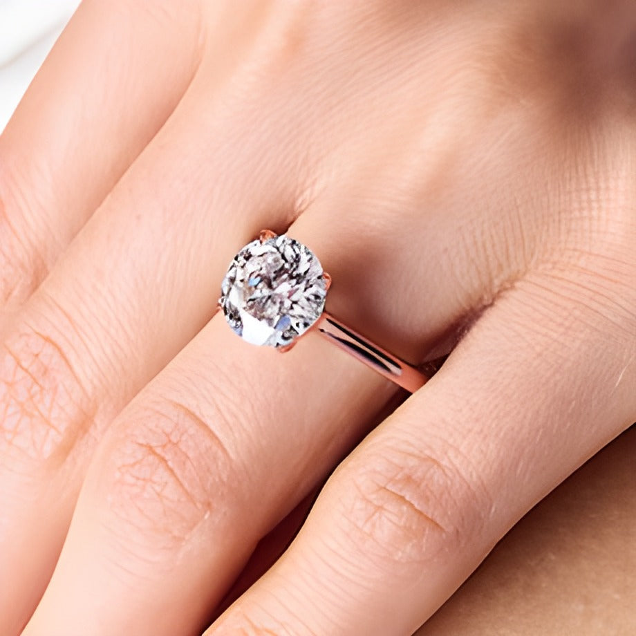 3.0 CT. Solitär-Verlobungsring mit Labordiamant in 14K Roségold (F/VS2)