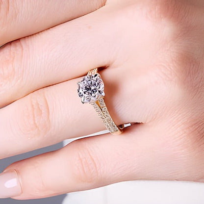 2.25 ct. Gesamtgewicht Labordiamant Verlobungsring Solitär mit seitlichem Besatz in 14K Gelbgold (F/VS2)