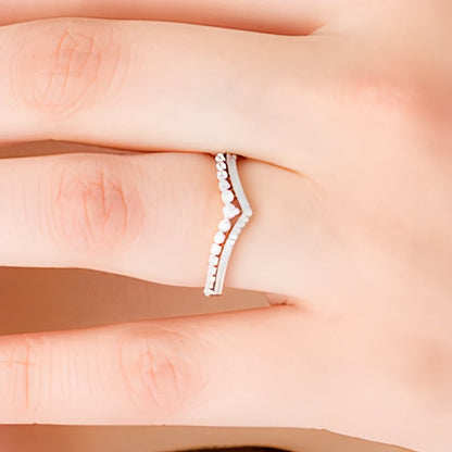 0.25 ct. Gesamtgewicht Diamant Doppel-Chevron Memoire-Ring in 10K Roségold