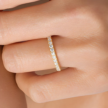 0.38 ct. Gesamtgewicht Diamant-Ehering in 10K Gelbgold