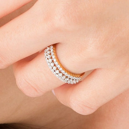 0.5 ct. Gesamtgewicht Diamant Ring mehrreihig in 10K Gelbgold