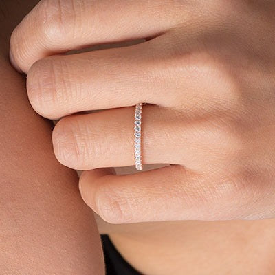 0.33 ct. Gesamtgewicht Diamant-Ehering in 10K Roségold