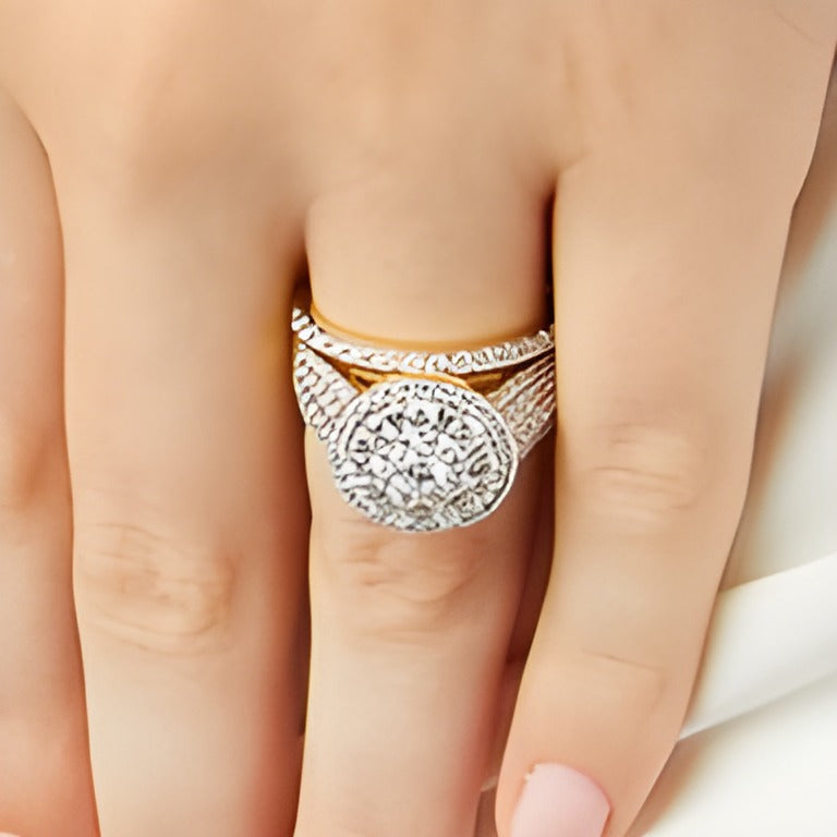 Braut-Set mit Diamanten 2.0 ct. Gesamtgewicht in 10K Gelbgold