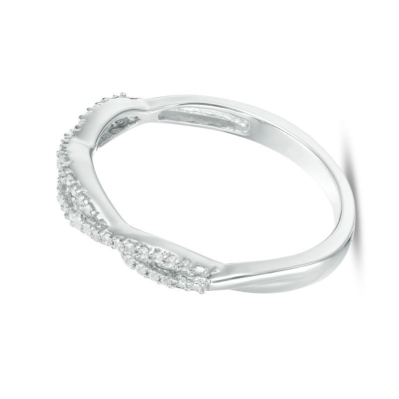 0.13 ct. Gesamtgewicht Diamant Twist Stapelring in 10K Weißgold