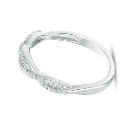 0.13 ct. Gesamtgewicht Diamant Twist Stapelring in 10K Weißgold