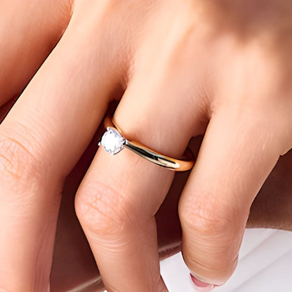 0.33 CT. Diamant-Solitär Verlobungsring in 14K Gelbgold (I/I2)