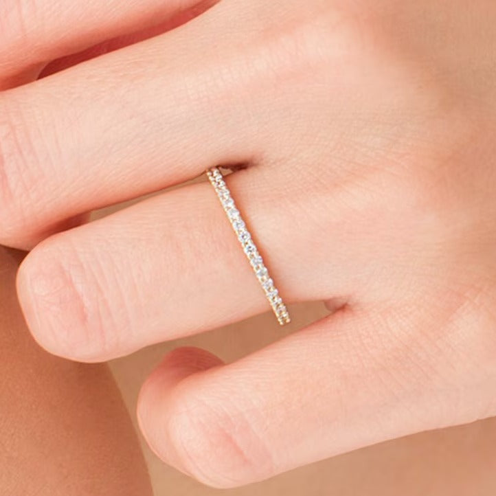 0.5 ct. Gesamtgewicht Diamant Memoire-Ring in 14K Gelbgold
