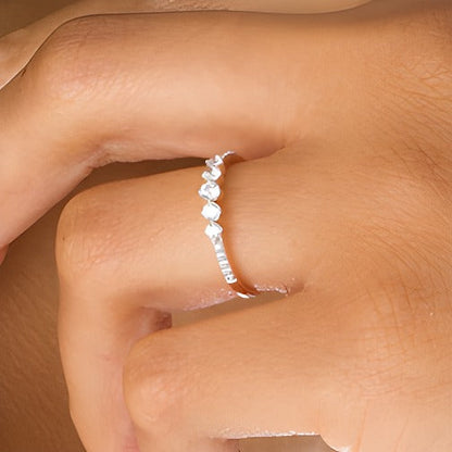 0.33 ct. Gesamtgewicht Diamant Fünfstein-Memoire-Ring in 10K Roségold