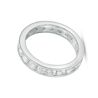 2.0 ct. Gesamtgewicht Diamant Memoire-Ring kanalgefasst in 14K Weißgold (H/SI2)