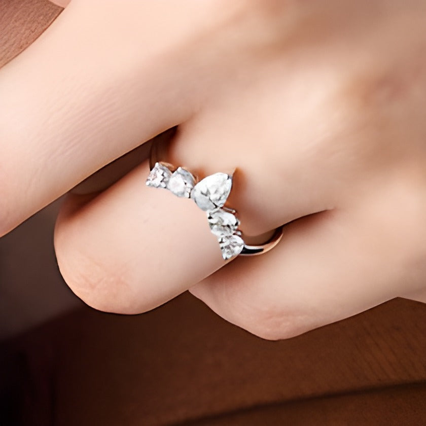 1.0 CT. TW tropfenförmiger Labordiamant Solitär Enhancer Ring in 14K Weißgold (F/VS2)