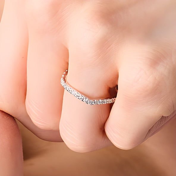 0.25 ct. Gesamtgewicht Labordiamant Contour-Ring in 14K Weißgold (F/SI2)