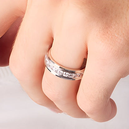 1.0 CT. TW Diamant Memoire-Ring kanalgefasst in 10K Weißgold