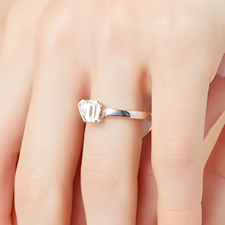 1.0 CT. TW Diamant-Verlobungsring Toi et Moi im Tropfen- und Smaragdschliff in 14K Weißgold